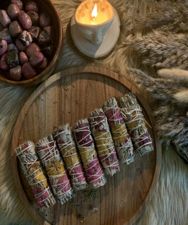 California sage and rose smudge stick