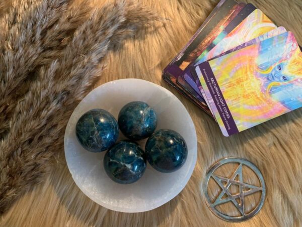 Blue Apatite (Spheres)
