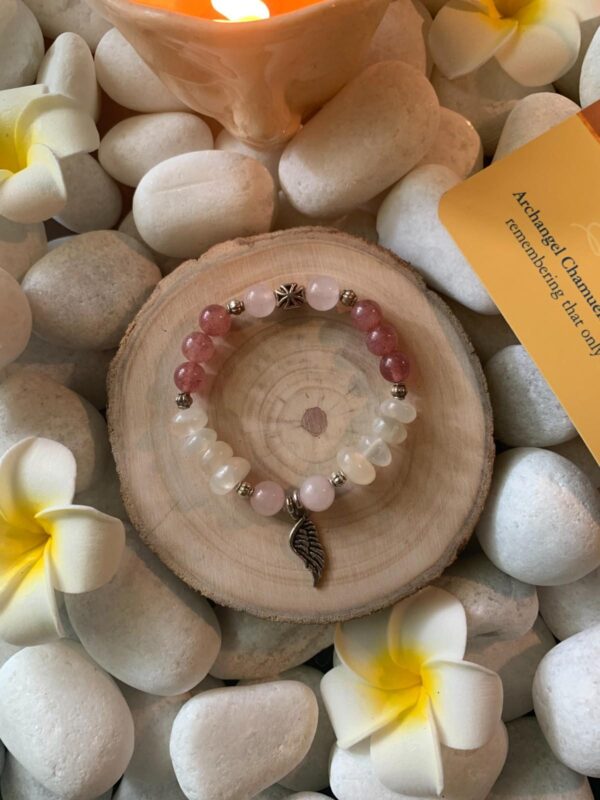 Archangel Chamuel (rose quartz, strawberry quartz, moonstone) - Image 2