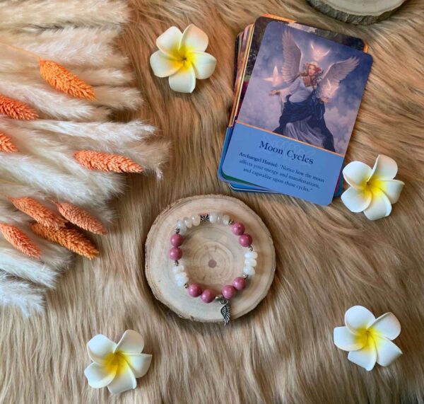 Archangel Haniel (moonstone rondelles, Thulite) - Image 3