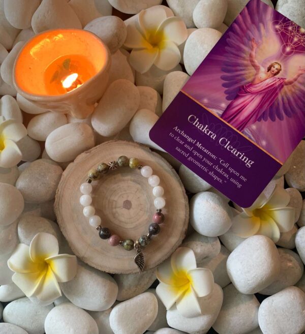 Archangel Metatron( serpentine, rhodonite, rainbow moonstone)