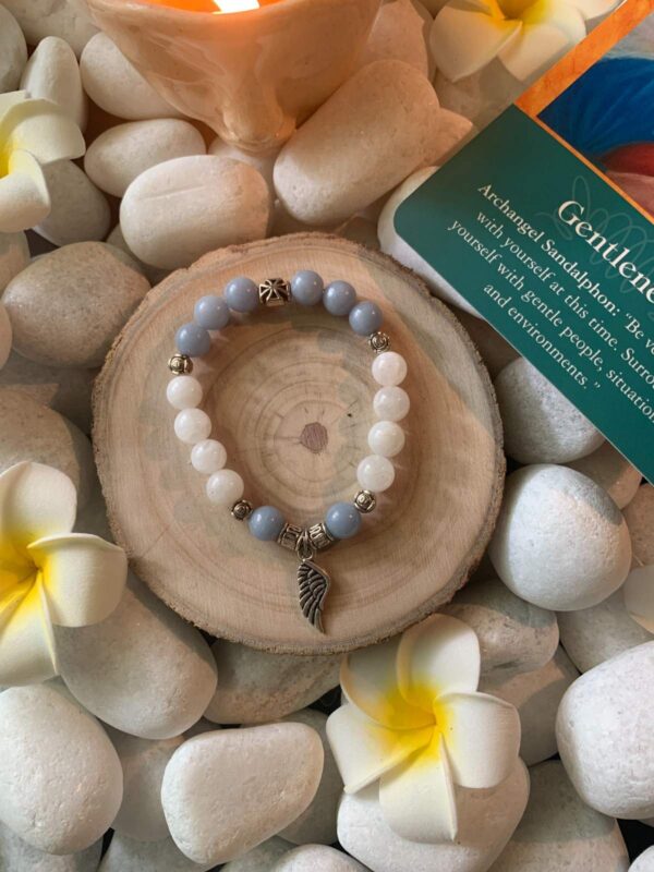 Archangel Sandalphon (Angelite, rainbow moonstone) - Image 3