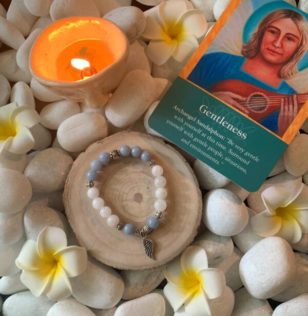Archangel Sandalphon (Angelite, rainbow moonstone) - Image 2