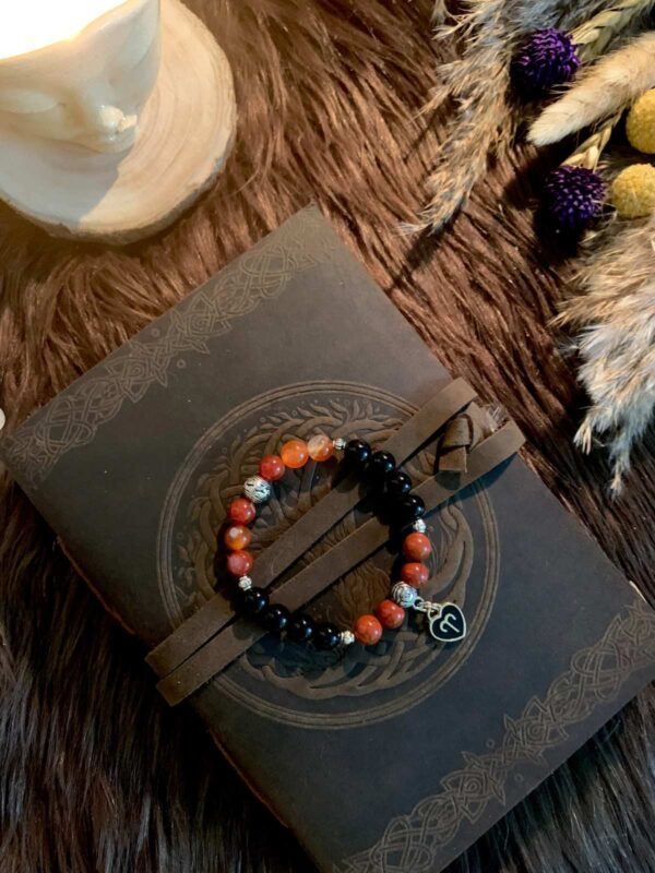 Aries (black tourmaline, carnelian and red jasper) - Image 3