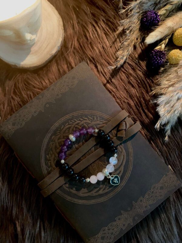 Capricorn (Black tourmaline, rose quartz and amethyst) - Image 3