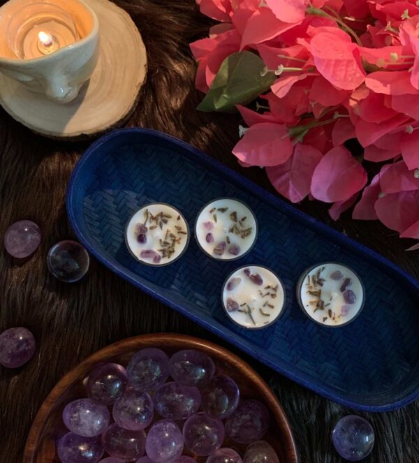 Archangel Zadkiel invocation Amethyst and lavender tea lights (set of 4) - Image 3