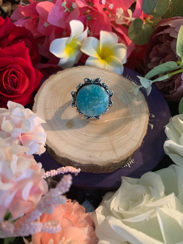 Amazonite Round adjustable ring - Image 2